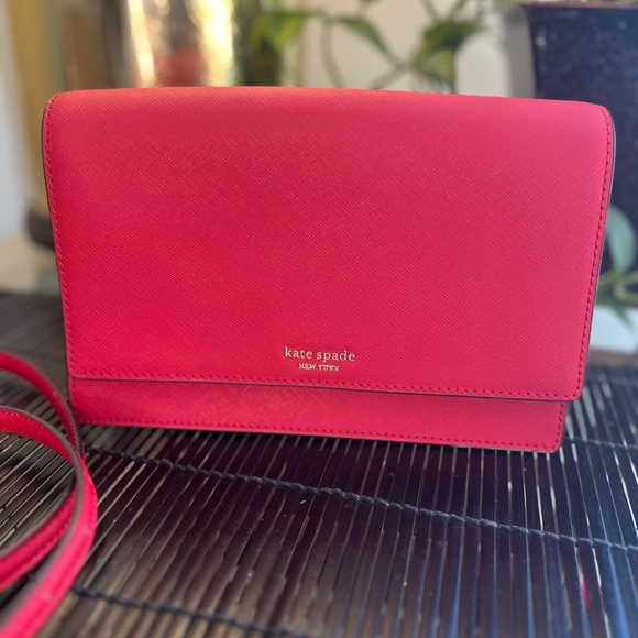 Kate Spade New York Red Madison Flap Convertible Crossbody Bag - Picture 8 of 11